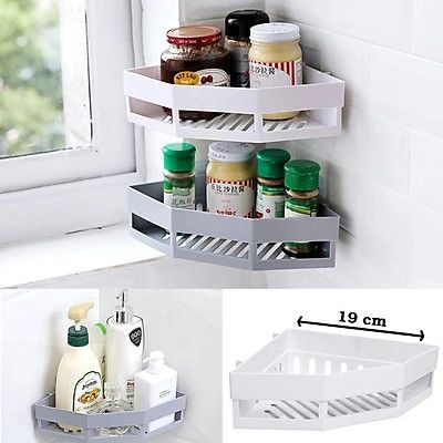 KỆ GÓC NHÀ TẮM NHÀ BẾP BẰNG NHỰA DÁN TƯỜNG - Bán Từ 2 cái